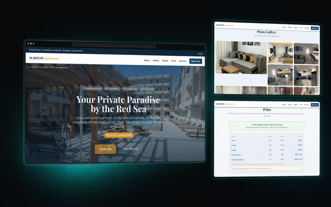 Náhled webu MARTOM Apartmán v Hurghadě